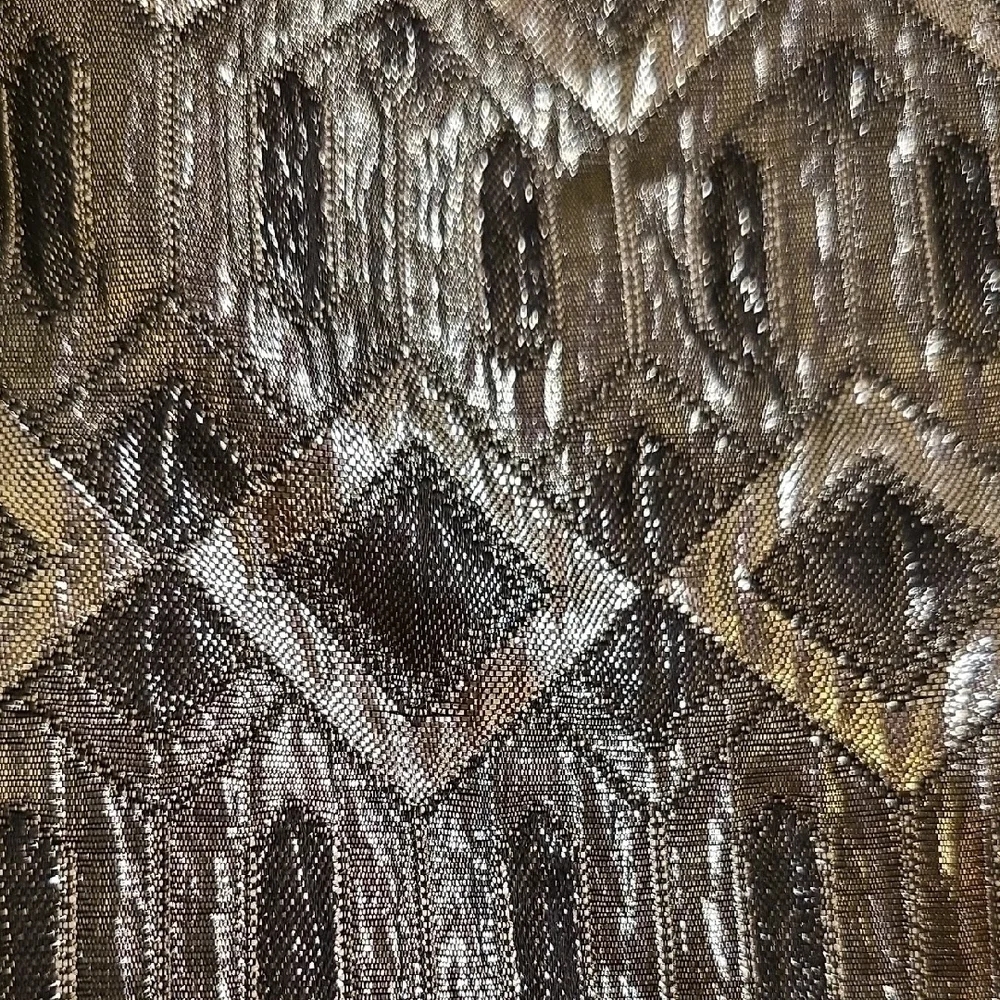 Tory Burch Metallic Silver and Black Mini Dress EUC